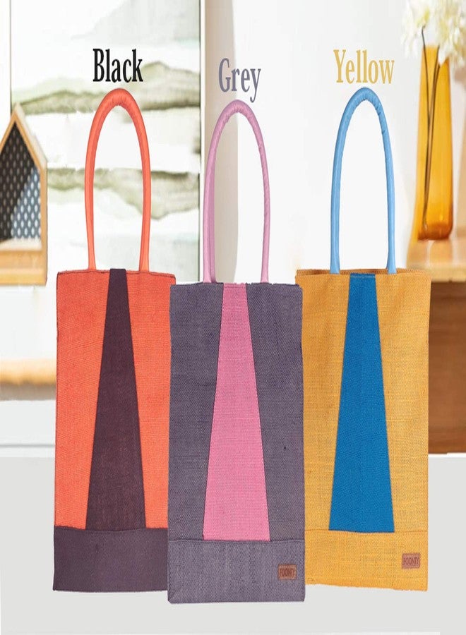 Foonty Exclusive Stripe Daily Use Jute Lunch Bags(Combo of 2,Multicolor,FFFWB6014E) - Image 5